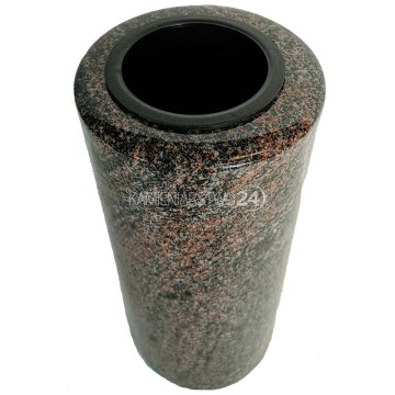 Wazon w Kształcie Walca, Tuba z Granitu PARADISO na cmentarz wysokość 28 cm średnica 15 cm, WGT
