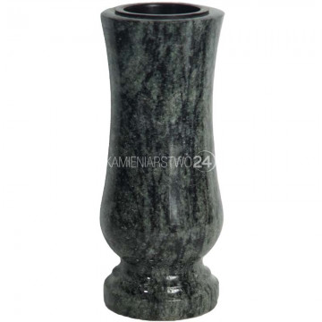 Wazon z granitu VERDE BAHIA na cmentarz, nagrobek, wersja mini wysokość 20 cm średnica 10 cm