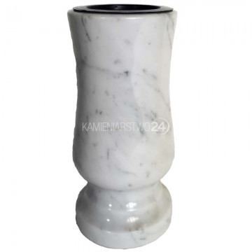 Nagrobkowy wazon na cmentarz z MARMURU - wersja mini wysokość 20 cm średnica 10 cm