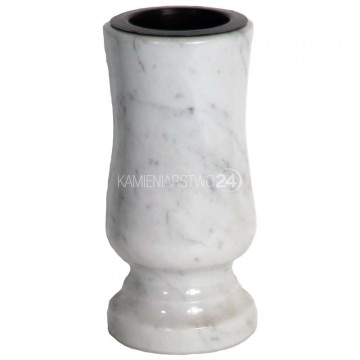 Flakon na cmentarz z MARMURU - wersja mini wysokość 20 cm średnica 10 cm